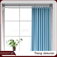 Tiang Gorden Pipa Besi Fleksibel Hordeng Kelambu Kolong Dapur Tiang Shower Kamar Mandi Jemuran Serba