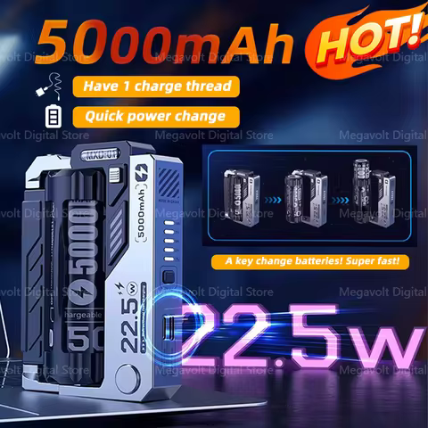 10000mAh Portable Power Bank Removable Replaceable Battery Pack 22.5W Fast Charging External Battery