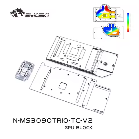 Bykski N-MS3090TRIO-TC GPU Water Block for MSI RTX 3080 3090 GAMING /SUPERIM TRIO X Video Card /Copp
