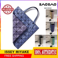 100% original Bao Bao Issey Miyake LUCENT W COLOR tote bags 6X6 BAG Scrub geometry handbag Fashion double-colored Shoulder Bags Women's bag with different colors on the front and back to evoke geological strata