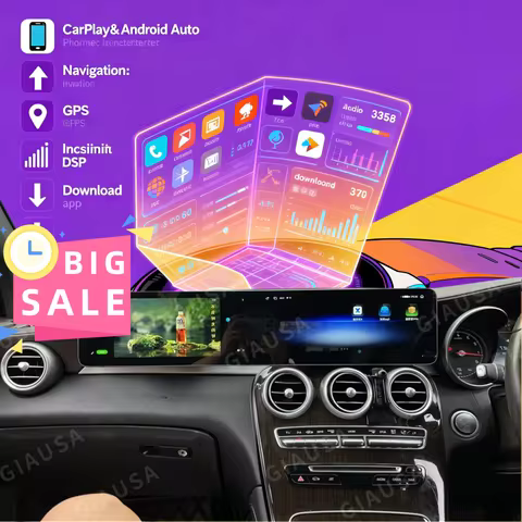 RT 12.3 Inch Dual Screen For Mercedes Benz C GLC Class W205 X253 2015 2016-2018 Multimedia Android C