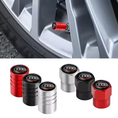4PCS Metal Auto Wheel Tire Valve Stem Caps Cover Accessory For Audi SLine A3 A4 A5 A6 A7 A8 Q2 Q3 Q5