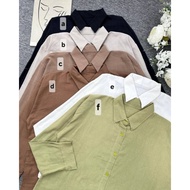 KEMEJA Lolita Shirt Blouse Polos Jumbo Crinkle Linen Size XXL