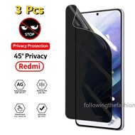 Anti-Spy Front Hydrogel Film For Redmi Note 11 4G 11s 10 10A 10C 9i Note9 9s 11 Pro 5G Screen Protector Soft Hydraulic Film HD Clear View Full Cover Nano Coating Protective