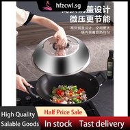 [in stock] Non-Stick Pan Honeycomb Double Ear Old Style Round Bottom Household Uncoated Large Iron P