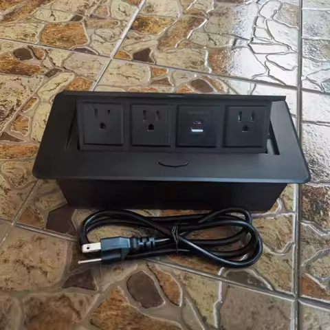 Pop Up Table Socket Lifting Socket, USB Type-C Outlet, US Socket, 15A 110-220V Wireless Charge, Desk