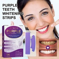 14pcs/box Teeth Bleaching Strip Purple Dental Cleaning Whitener Veneers Oral Hygiene Care Brightenin