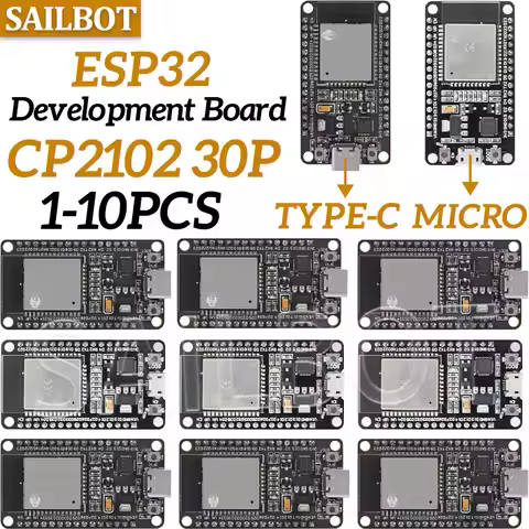 1/5/10PCS ESP32 WROOM-32 ESP32-S Development Board WiFi+Bluetooth-compatible TYPE-C/MICRO ESP32 30Pi