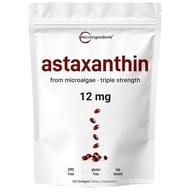 MicroIngredientsAstaxanthin12mg,120softgels,tanningpills,StrengthCarotenoidsSupplementw.100%Astaxant