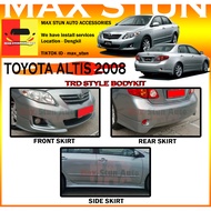 TOYOTA COROLLA ALTIS 2008-2010 TRD STYLE BODYKIT ALTIS TRD BUMPER SKIRT LIP BODY KIT FRONT SKIRT SID