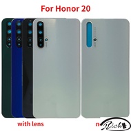 New Back Glass For Huawei Honor 20 Battery Back Cover Rear Door Housing Case With Camera Frame Lens Replacement Parts