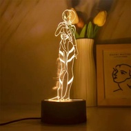 [Spot Sales]Eva Neon Genesis Evangelion Unit-02 Rei Ayanami Figure Peripheral Anime Decoration Night