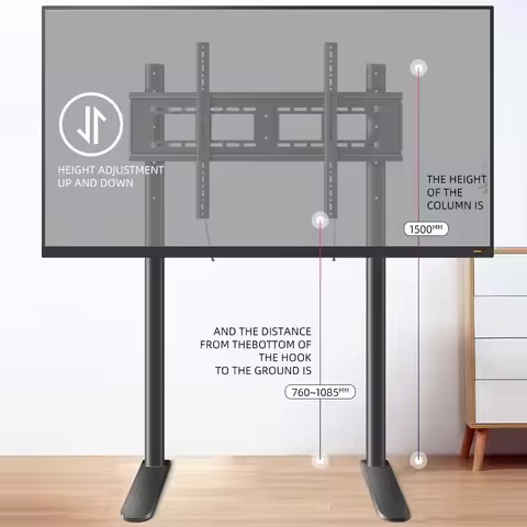 HILLPORT 55 65 75 80 85 90 95 100 inch Desktop TV Stand Floor Bracket Support LCD Height Adjustable