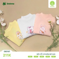 Dokma Db3167 girls' long-sleeved 3-piece set (9-36m) equivalent to 7-15kg, soft cotton