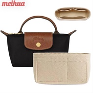 MEIHUAA 1Pcs Insert Bag, Felt Multi-Pocket Linner Bag,  Travel Storage Bags Portable Bag Organizer for Longchamp Mini Bag