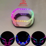 AYOTO 3D LED projector shroud 2.5 inch crystal bluetooth RGB APP control for motorcycle scooter 12V