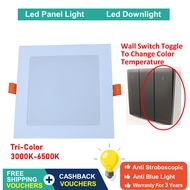 Dycorra LED Square Panel Light Tri-Colour 3000K-6500K Recessed Downlight Ceiling Lamp Down Light