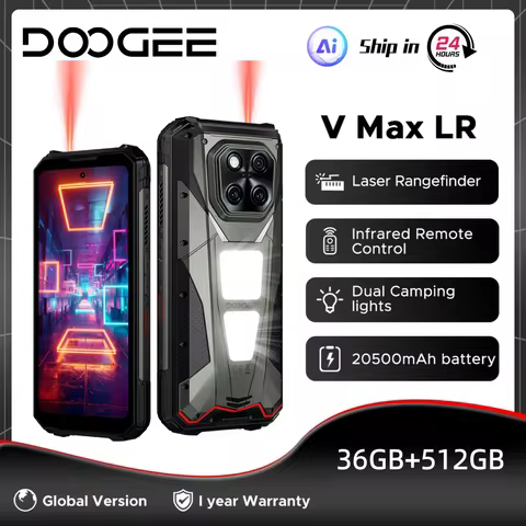 DOOGEE V Max LR 5G Rugged Phone 36GB 512GB 6.78'' 120Hz 20500mAh Laser Rangefinder Camping Light Dim