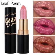 LEAF P0EM Metal Pearlescent Lipstick Flashing Lip Gloss Moisturizing Moisturizing Lasting Lip Gloss 