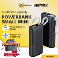 REMAX Small Mini Portable USB C Cable Original Built In Type C Cable Slim Powerbank 5000mAh MDRPP677