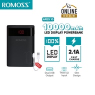 Romoss Ares 10 10000mAh 10.5W 2 Input Led Display Easy to Fit Powerbank