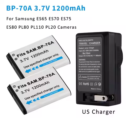 Replacement Battery BP-70A BP70A 1200mAh for Samsung ES65 ES70 ES75 ES80 PL80 PL90 PL110 PL20 PL120