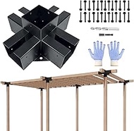 VoTwoofv pergola Bracket kit 4 x 4,5-Way Cross-Shaped Bracket Woodworks Pergola kit for Lumber (Actu