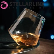 STELLARLINX Cognac Glasses Cup, European Style Transparent Irregular   Glass, Household Rotating Tum