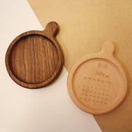 【蒔設計-日曆系列】荷米斯Hermes 北歐木質杯墊-客製化日期