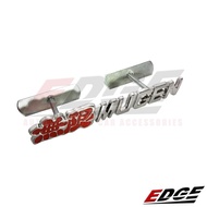 Grill Emblem - MUGEN - Metal - Red - 2x14cm // honda mugen type r rr adhesive sticker name