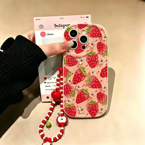 Strawberry Fruit With Chain Case For Honor 400 Pro 600 Lite 200 MAGIC 7 90X6D X8D X5C X9D X7D X8C X9