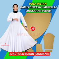 Pola Instan Gamis Umbrella/Lingkaran Penuh [Pola Baju Jamblang Studio]