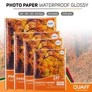 QUAFF Glossy Photo Paper 3R | 4R | 5R | A4 Size 230gsm || 180gsm (20sheets)