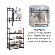 Clothes Rack Shoe Rack Stacking Stand Hanger Hat Bag Hanging Size 48 x 20 x 142 CM