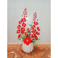 Finished product crystal vase size 45x25cm (flower vase may vary depending on time)
