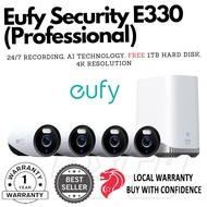 Eufy Security Cam E330 (Professional) 4-Cam Kit, 4K Outdoor Security Camera System, 24/7 Recording, 