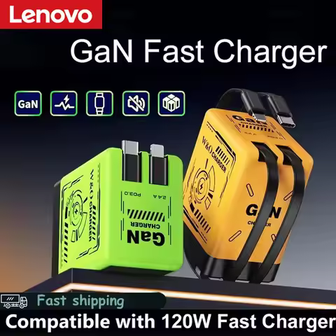Lenovo GaN Charger Compatible with 120W Fast Charger Retractable Type-C ligting Cable Portable Adapt