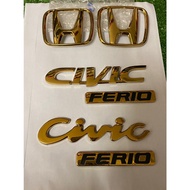 Logo Honda Civic Ferio Ek gold emblem civic ferio ek gold Civic ferio eg gold