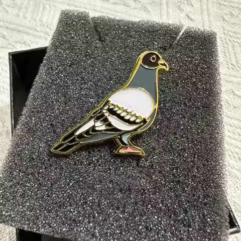 New York Pigeon Enamel Pin - Bird