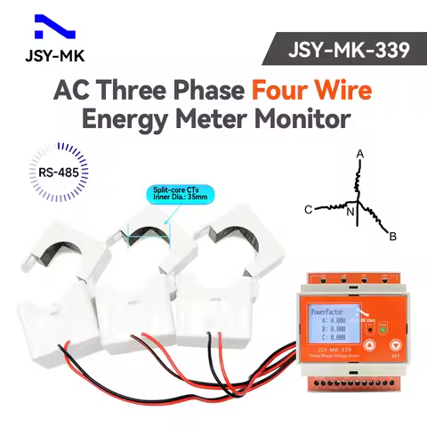 JSY-MK-339 3P4W 500A Din Rail Smart Voltage Kwh Meter Consumption Energy Meter Real Time Electricity