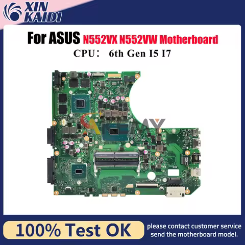 N552VW Laptop Motherboard For ASUS ROG N552V N552VW N552VX Notebook Mainboard With I5 I7 CPU 100% te