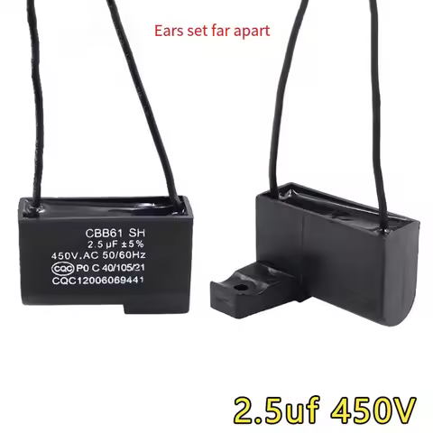 1 Pc CBB61 2.5uF 450V Fan Starting Capacitor Capacitor For Ceiling Fan Table Fans Hood Motor Capacit