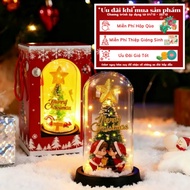 [Free Batteries] Christmas Gift Glass Cage Couple Christmas Tree Led Lights Used as Gifts, Decoratio