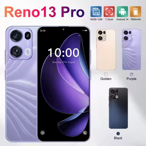 Smartphone 7.3 inch Global Version Reno13 Pro 2026 New Full Screen 7800mAh 5G Cell Phone 16TB+1TB Mo