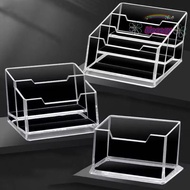 UECECY 1Pcs Bussiness Card Holder, Acrylic Plastic  Transparent Business Card Box,  School Office Su