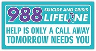 BAVAHA Call 988 Bumper Sticker 988 Suicide and Crisis Lifeline Sticker Suicide Awareness Stickers Su