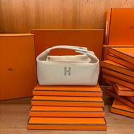 Hermès Bride-a-Brac 愛馬仕收納包｜米色帆布飯盒便當袋｜萬用袋 手提包 (小號)