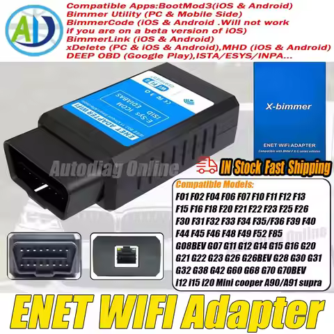 ENET WIFI Adapter for F/G Series Ethernet Coding Connector Adapter for BimmerCode,Bootmod3,xDelete,M