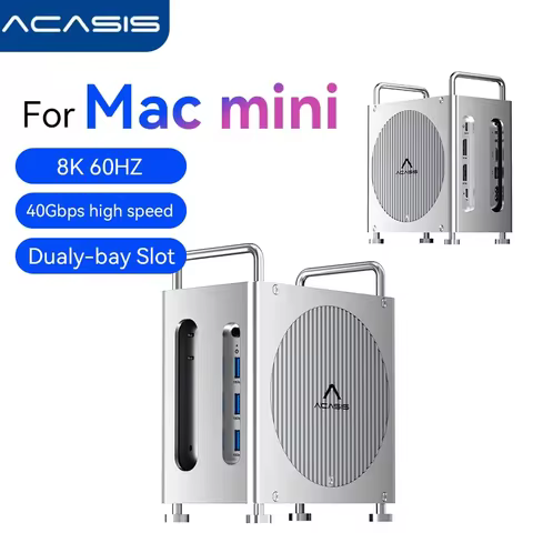 Acasis USB-C 40Gbps Docking station&Dual-bay M.2 NVME Slot 16TB DP 144HZ TF/SD 4.0 PD 30W 8-in-1 for