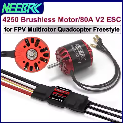 4250 600KV 800KV RC FPV Outrunner Brushless Motor 3-7S 80A V2 ESC Speed Controller for Fix-wing Dron